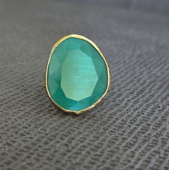 Zeyzey Faceted Green💚 Agate Statement Ring💍 - Picture 13 of 16